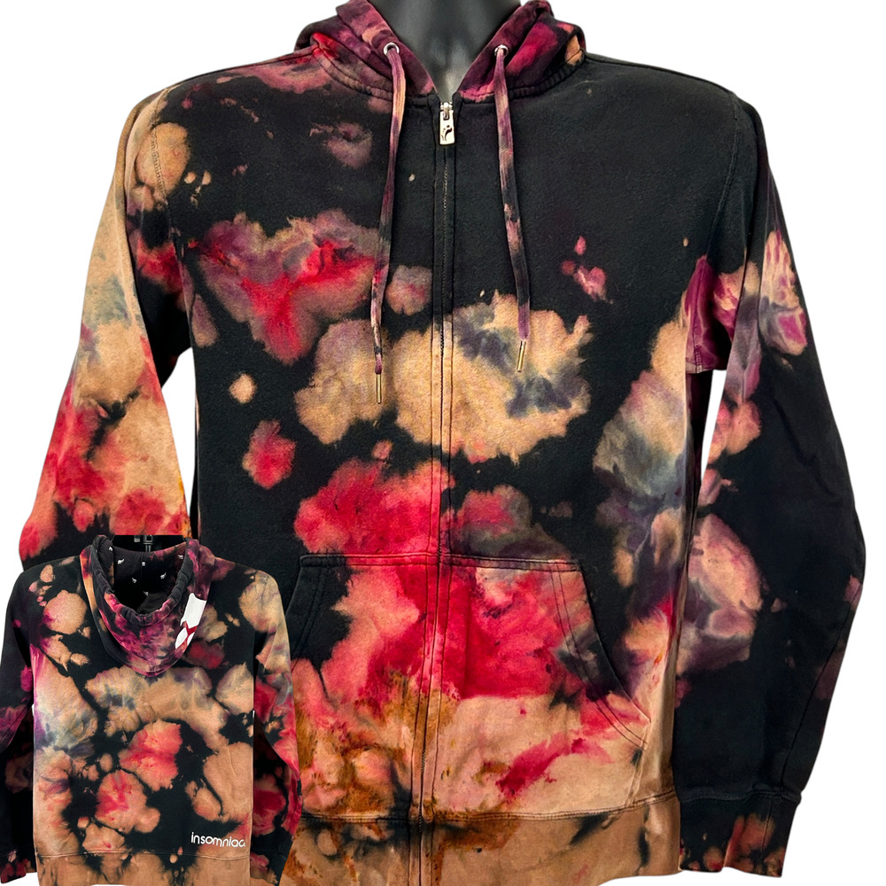 Insomniac EDC Hoodie Mens S Small Electric Daisy Carnival EDM Rave Tie Dye Black